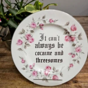Pornhint NSFWDecorative Plate Funny Wall Art Sarcastic Home Decor Subversive Housewarming Edgy Vintage Modern Grandma Heirloom NSFW