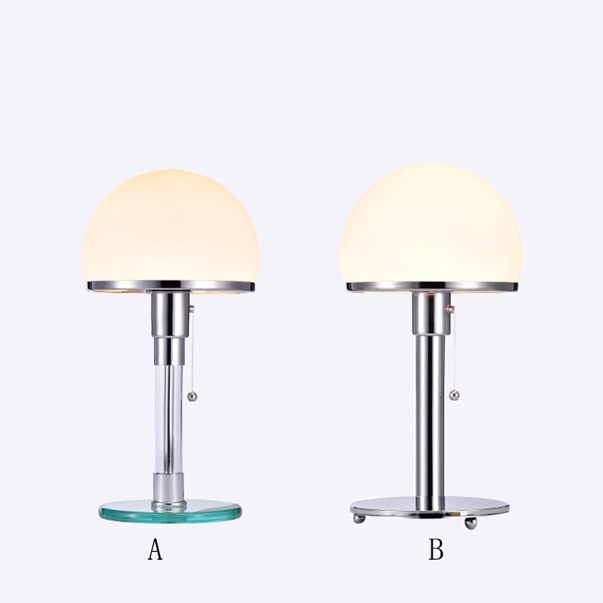 Post-modern LED Table Lamp Fashion Wilhelm Wagenfeld Bauhau Table Lamps Desk Lights Bedroom Bedside Lusters Glass Light Fixture