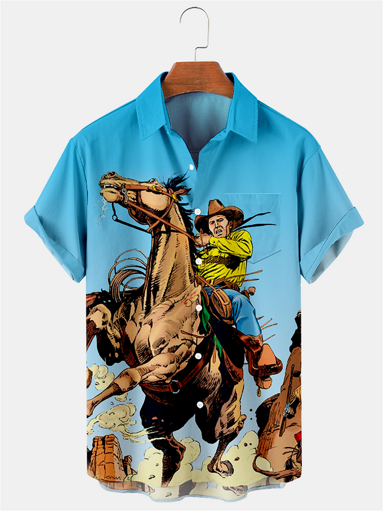 Shirt Collar Vintage Printed Shirts & Tops
