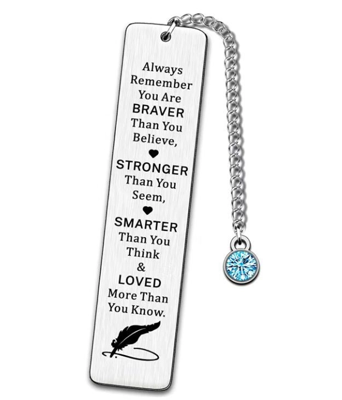 Fashion Creative Metal Stainless Steel Lettering Bookmark