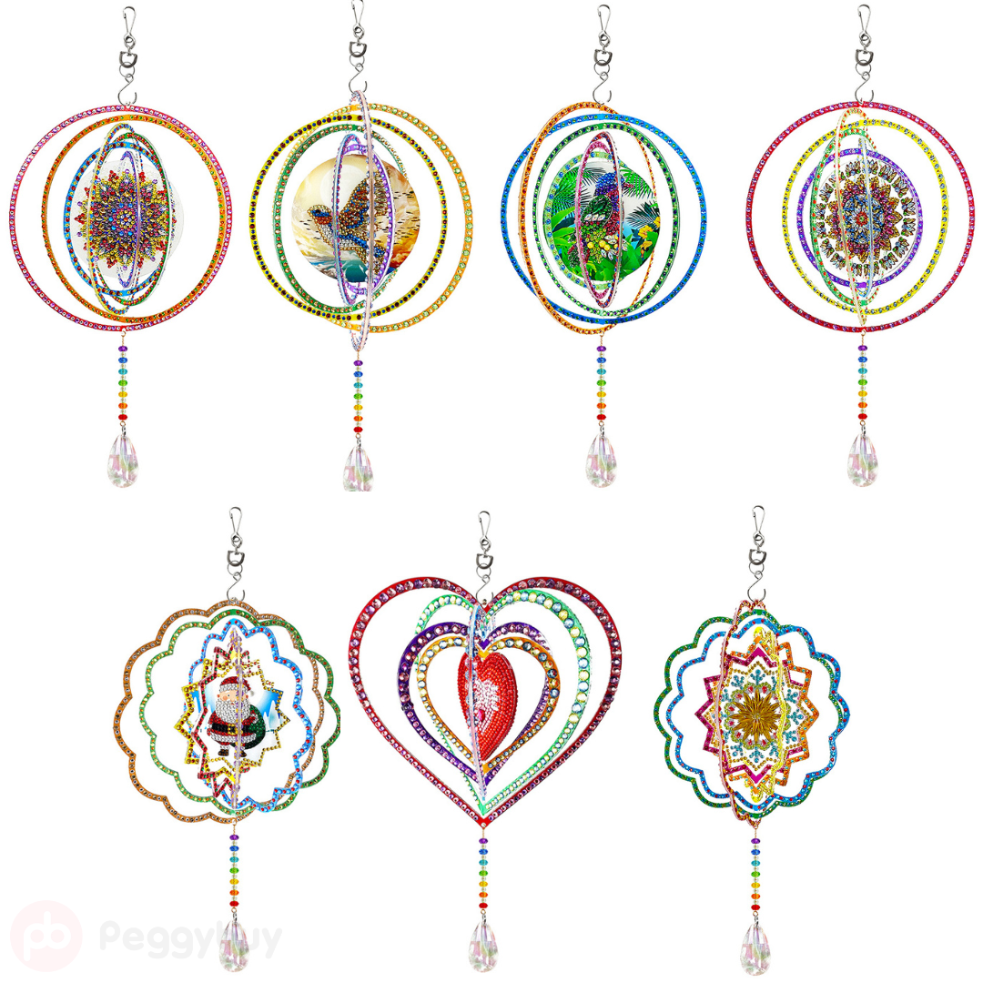 

Mandala Double Sided Rotatable Wind Chime - 5D DIY Craft Pendant, 04, 501 Original