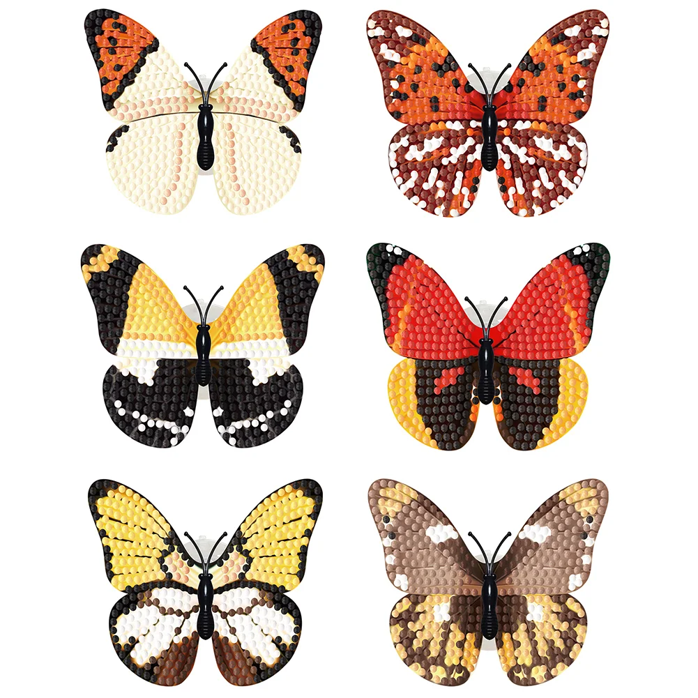 6Pcs Butterfly DIY Diamond Painting Butterfly Decorative Stickers Set with Light Kit