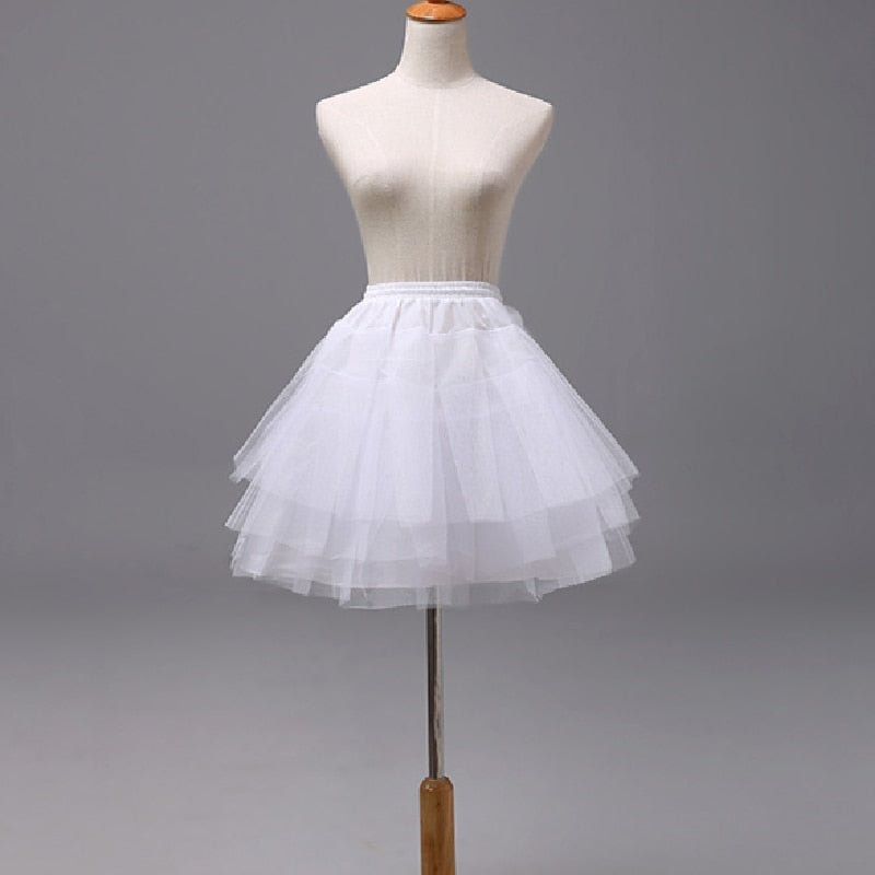 White Black Maid Outfit Lolita Ballet Petticoat Tulle Ruffle Crinoline Bridal Boneless Petticoats Tutu Dress Kid Girl Underskirt