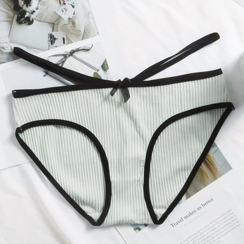 Billionm Cotton Underwear Women Low Waist Girl Panties Fashion Striped Women's lingerie Skin-friendly Bikini Sale
