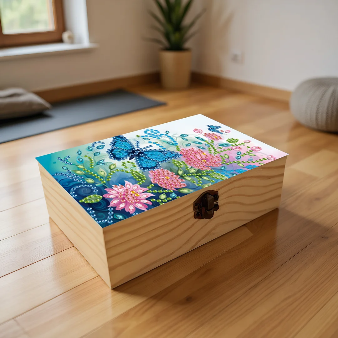 Daylight Butterflies and Flowers DIY Wooden 5D Diamond Art Diamond Art Storage