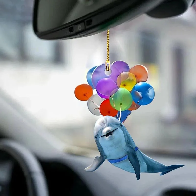 VigorDaily Dolphin Fly With Bubbles Car Hanging Ornament BC081