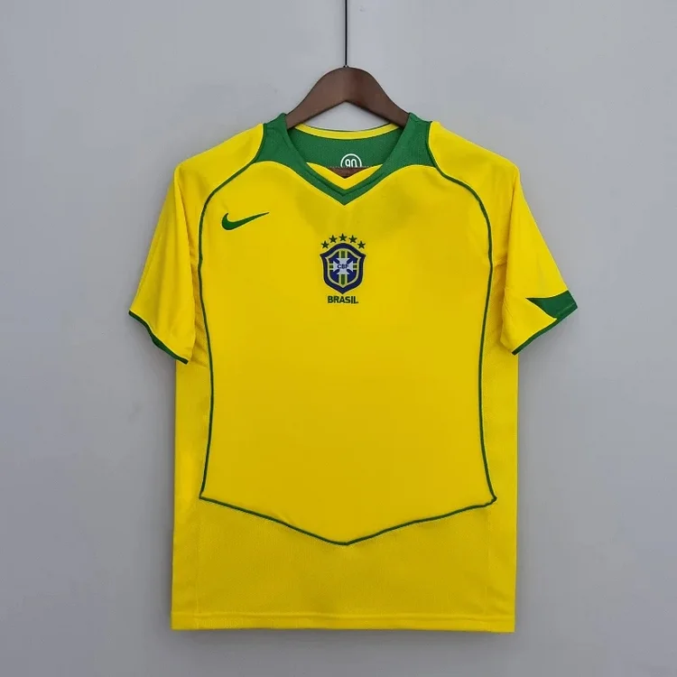 Retro 2004 Brazil Home Football Jersey