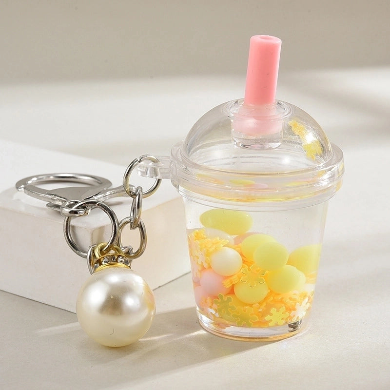 Cartoon Style Cute Cup Arylic Women’s Bag Pendant Keychain