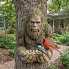 Bird Feeding Sculpture with Hidden Hang Hole Ancient Tree Bird Feeder Resin Birds Feeding Station Ornament for Patio/Backyard/Balcony