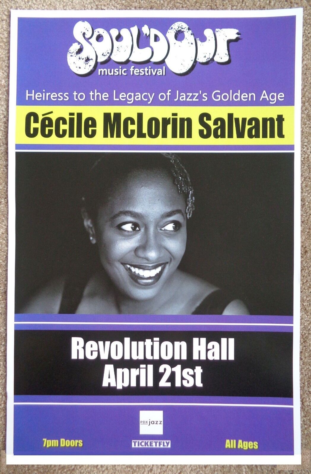 CECILE McLORIN SALVANT 2018 POSTER Portland Oregon Souled SOUL'D OUT FESTIVAL