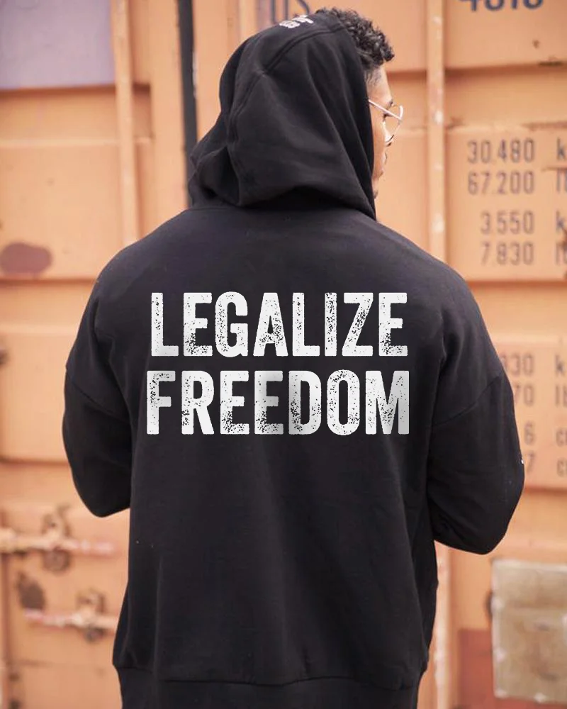 Men's Casual Legalize Freedom Letter Hoodies - Krazyskull