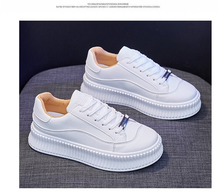 White Shoes Women 2021 Spring Running Shoes Woman Vulcanize Shoes Slip on Trainers Women Fashion Platform Sneakers Women Flats