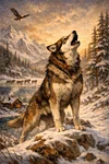 Luxury AB Velvet Diamond Painting Kit - Wolf