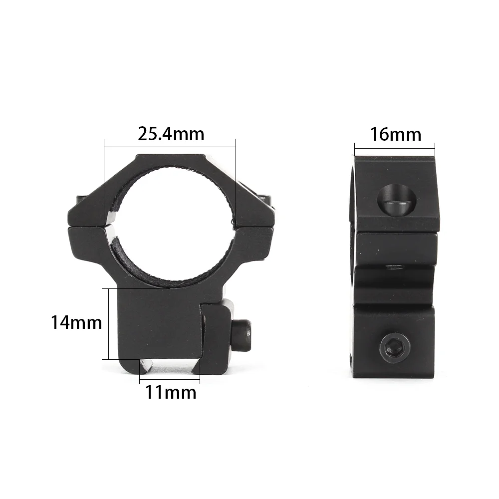 ohhunt® 25.4mm 30mm Diameter 11mm Dovetail Ring Mount Med High Profile