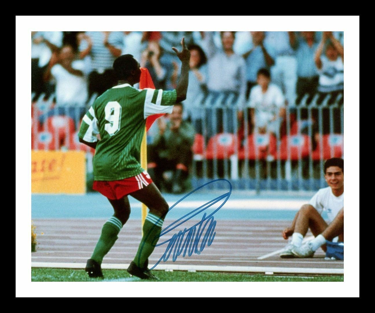 Roger Milla - Cameroon - Italia 90 Autographed Signed & Framed Photo Poster painting