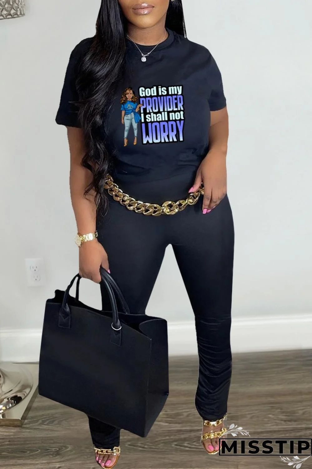 White Casual Print Basic O Neck T-Shirts