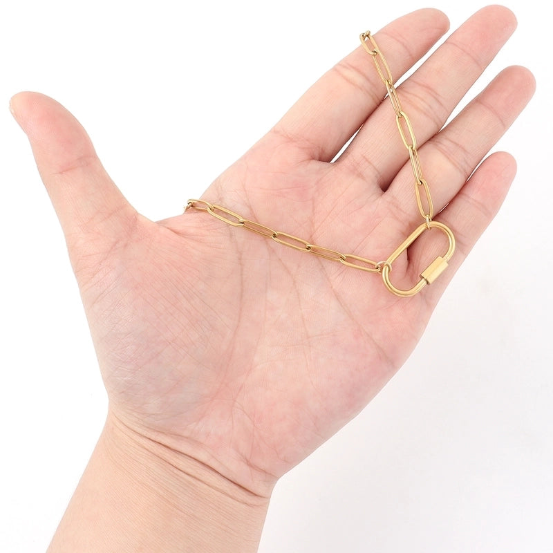 Elegant Minimalist Classic Style Oval 201 Stainless Steel 304 Stainless Steel Necklace