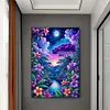 For&ecirc;t de nuit-peinture au diamant rond-50 * 70cm-grande taille