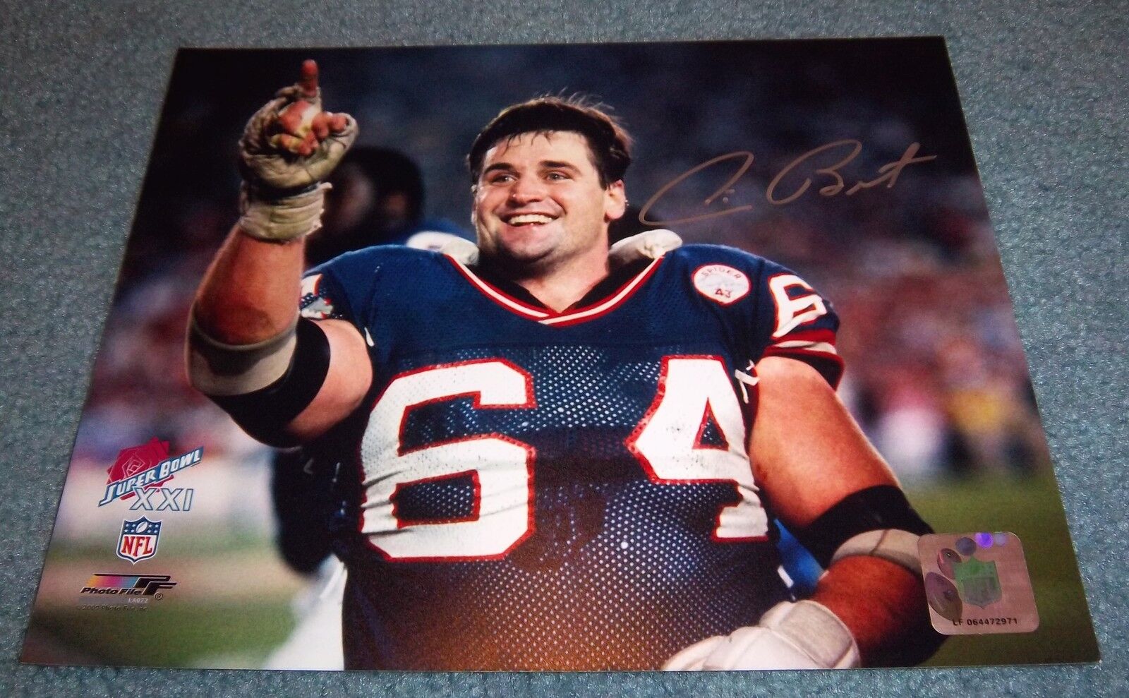 New York Giants Jim Burt Signed Autographed 8x10 Photo Poster painting Super Bowl Champs