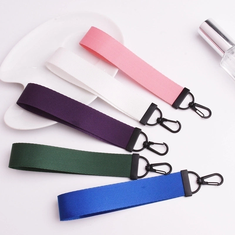 Minimalist Solid Color Nylon Unisex Bag Pendant Keychain