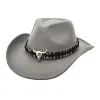 Cow head accessories western cowboy hat wool hat men and women outdoor big brim hat