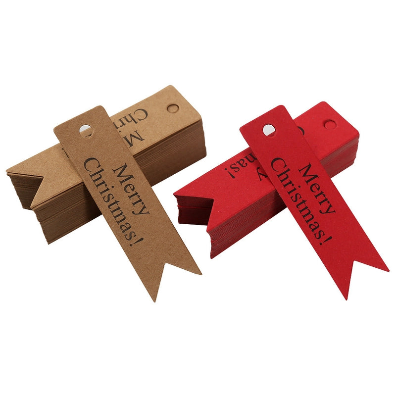 Happy Christmas Kraft Paper Small Tag Dovetail Tag Merrychristmas Gift Decoration Card