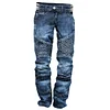 Men's Vintage Distressed Washed Biker Jeans by Inlyline
