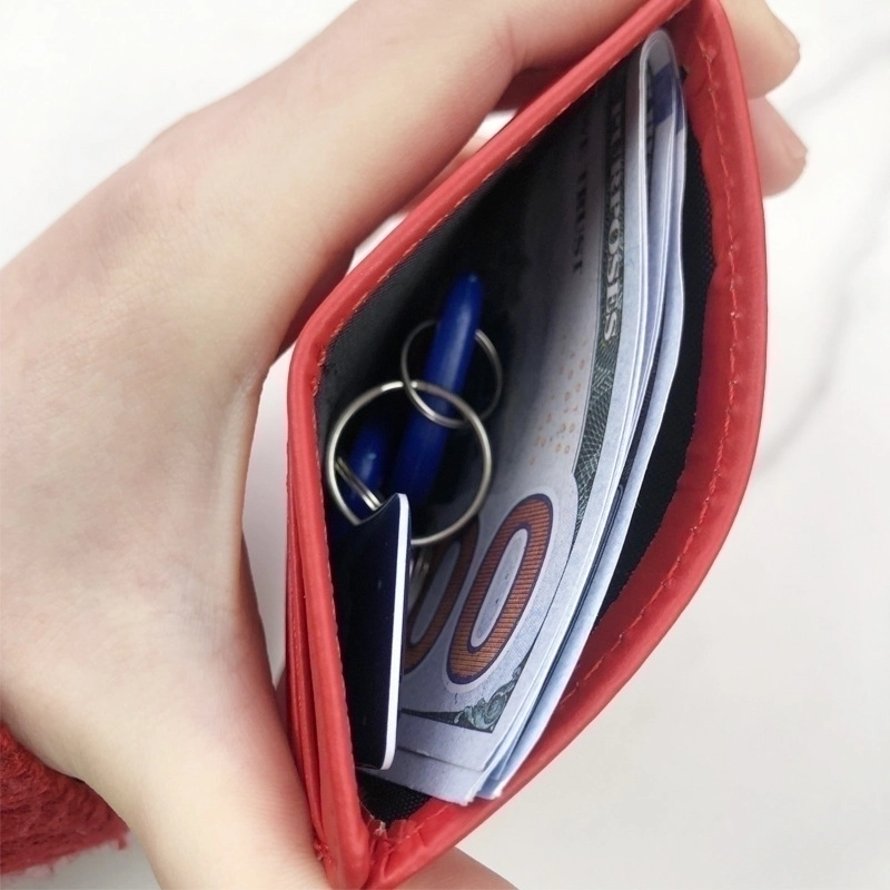 Unisex Solid Color Pu Leather Open Card Holders