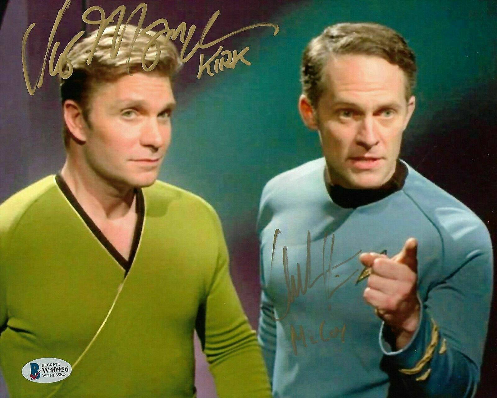 Vic Mignogna & Chuck Huber Signed Star Trek 8x10 Photo Poster painting DragonBall Z Beckett COA