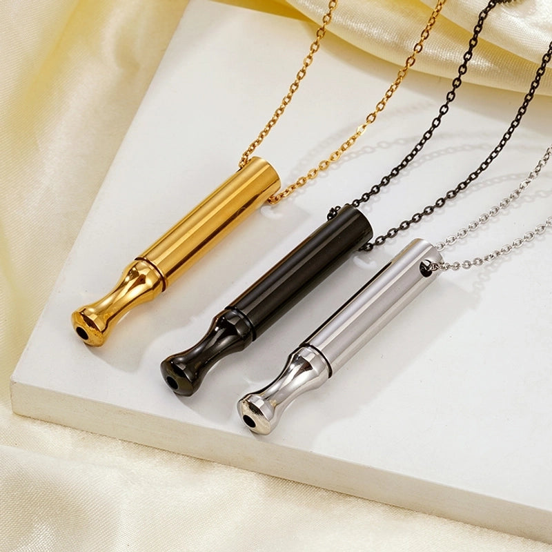 Classic Style Geometric Whistle 303 Stainless Steel Plating Pendant Necklace