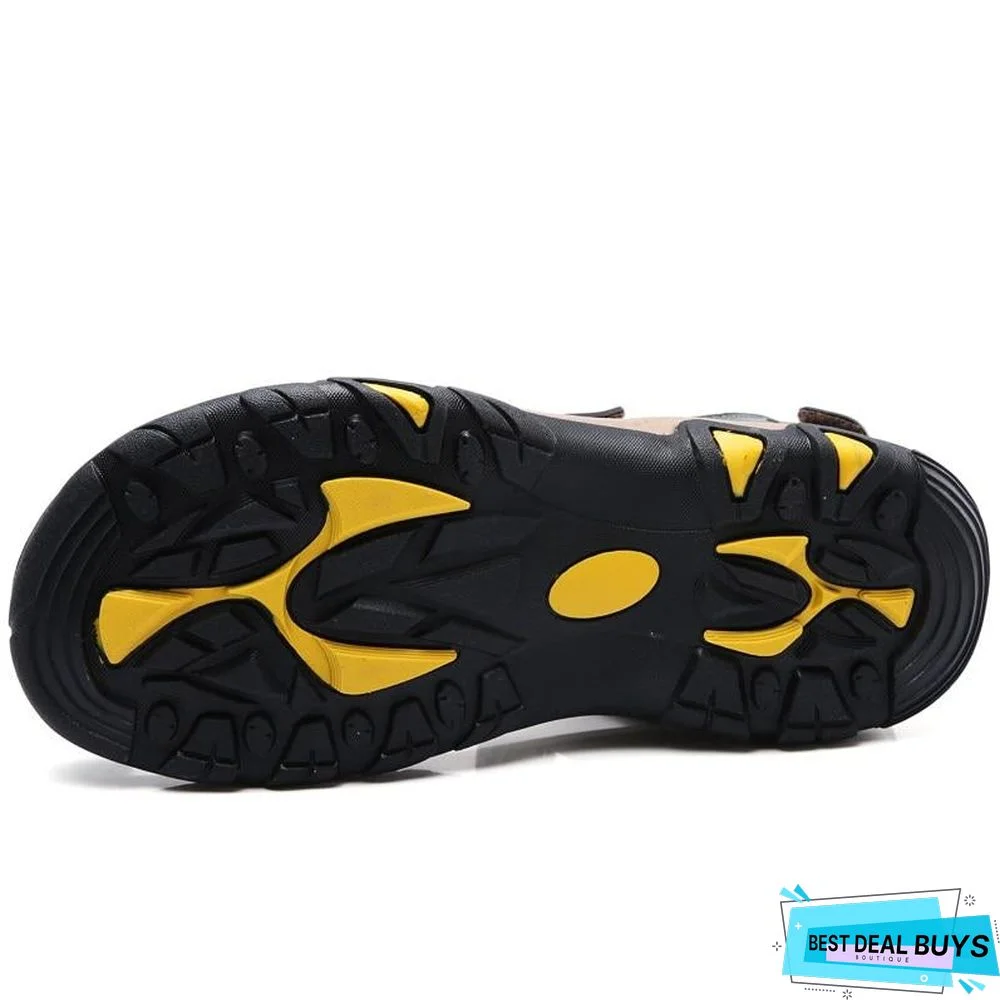 Men Genuine Leather Sandals Beach Outdoor Sandals