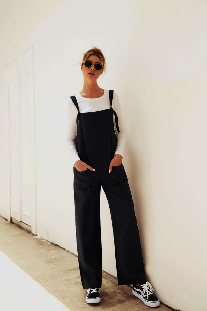 Baggy  Linen Casual Jumpsuit Bib Suspender