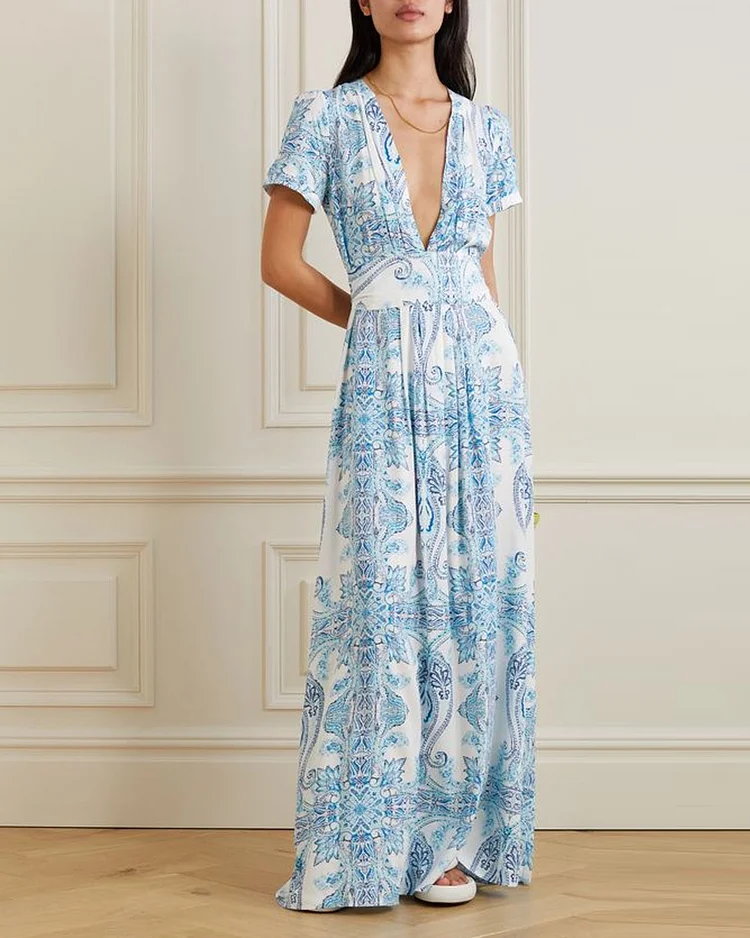 Petunia Belted Printed Ecovero Maxi Dress