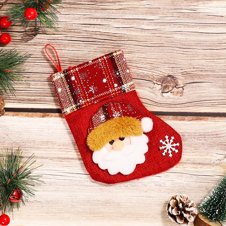 Christmas Santa Claus Snowman Stocking Gift Bag Decoration for Family