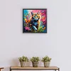 5D DIY Full Round Drill Diamond Painting Cat and Butterfly Kit Home Decor30x30cm