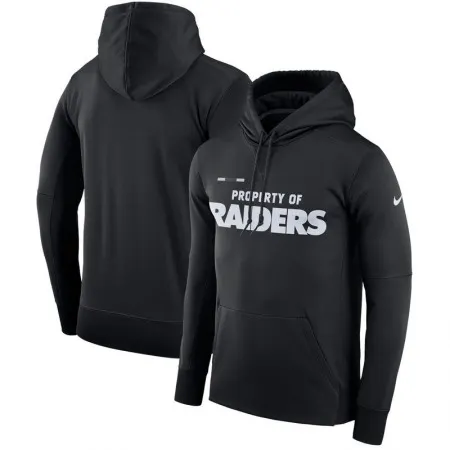Men's Oakland Raiders  Black Sideline Property Of Performance Pullover Hoodie