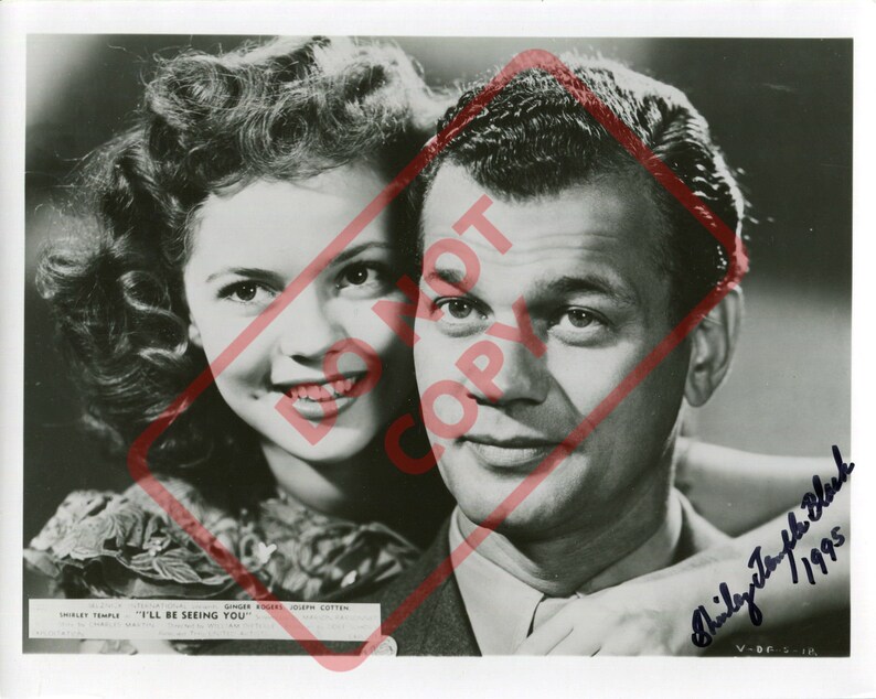 Shirley Temple Black Ill Be Seeing You -1944Vintage 8.5x11 Autographed Signed Reprint Photo Poster painting