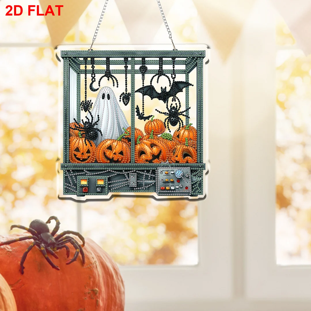 2D Flat DIY Hanging Diamond Art Kits DIY Home Decor Hanging Charm (Halloween)