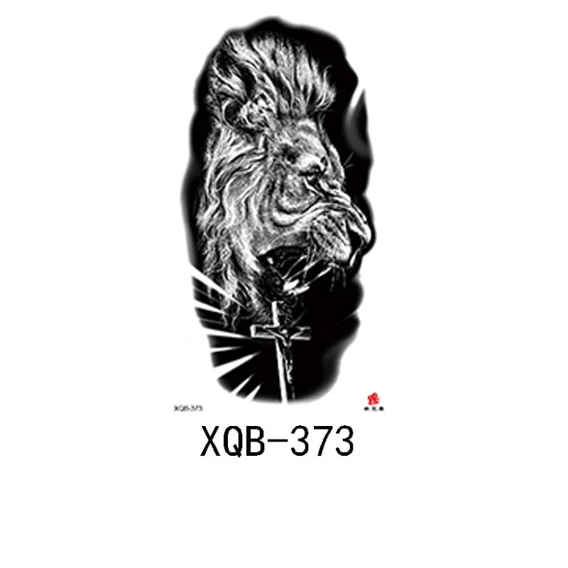 Small Full Arm Waterproof Tattoo Sticker Half Arm Arm Fierce Animal Arm Lasting European and American Tattoo Sticker