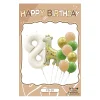 Retro Cream Caramel Cartoon Bunny Bear 0 - 9 Numbers Latex Aluminum Film Balloons Flags Package Kids Birthday Party Decors