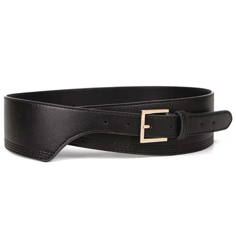 New Fashion Belts for Women PU Leather Gold Square Pin Buckle Cummerbunds HOT Body Corset Cummerbund Female Wide Soft Wayistbands