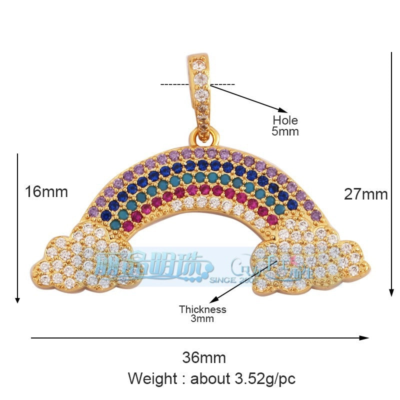 1 Piece 15 * 21mm 18 * 23mm 9*16mm Copper Zircon Sun Star Lightning Pendant Jewelry Accessories