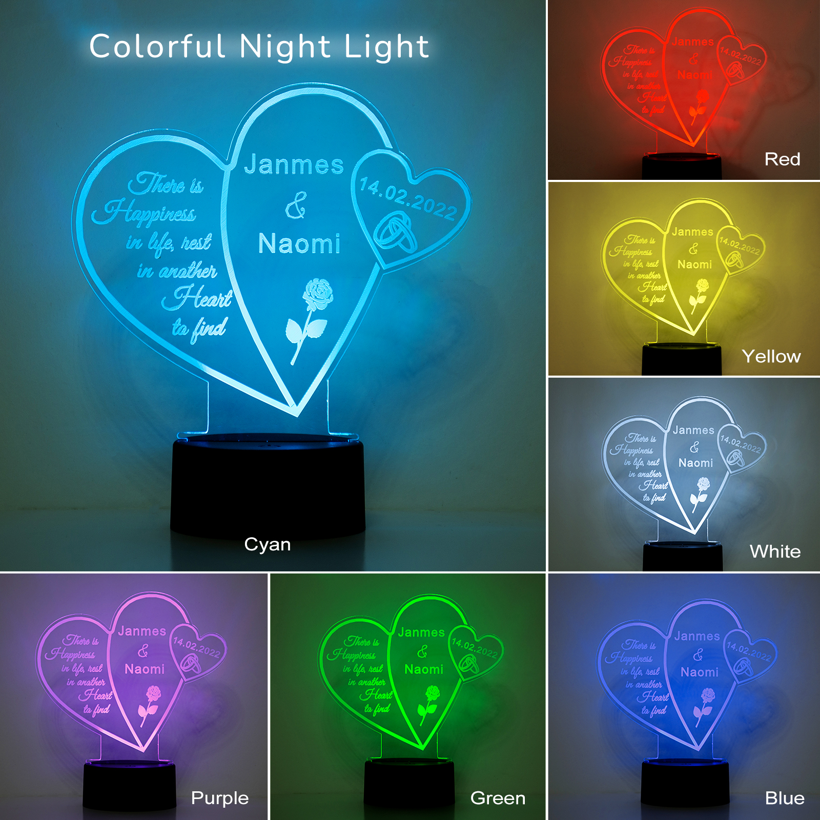 Custom Heart Night Light