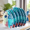 Blue Fish 5d DIY Tiermuster Diamantmaler-Untersetzer mit Halter Startseite