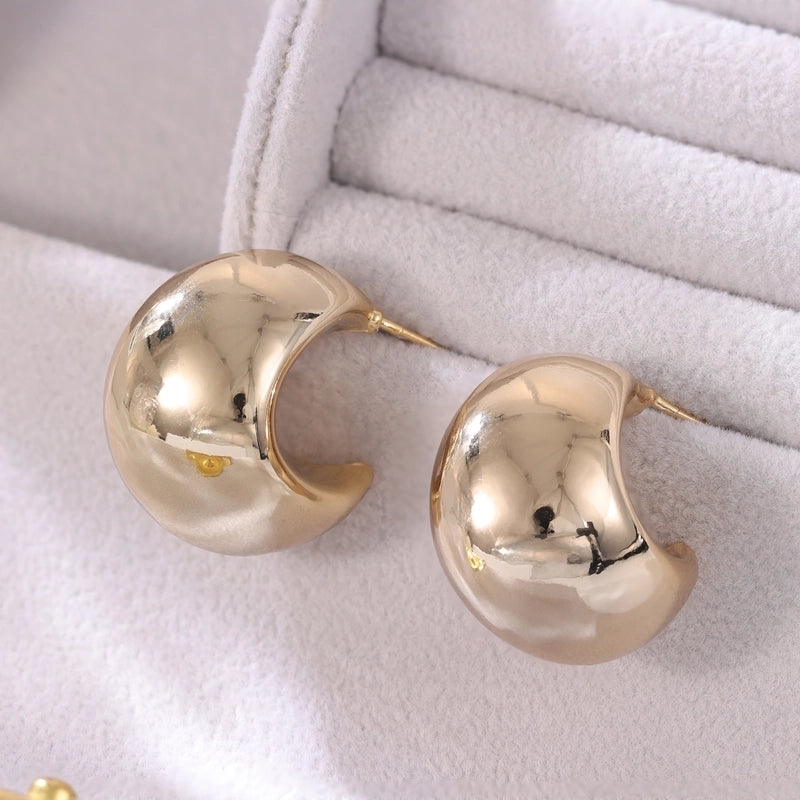 1 Pair Minimalist Geometric Brass Ear Studs