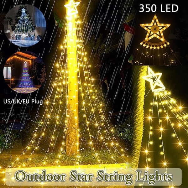 Led Star String Lights 8 Modes Waterproof 350 Led Christmas Tree Toppers Fairy Lights Indoor Outdoor Yard Garden - Shop Trendy Women's Fashion | TeeYours