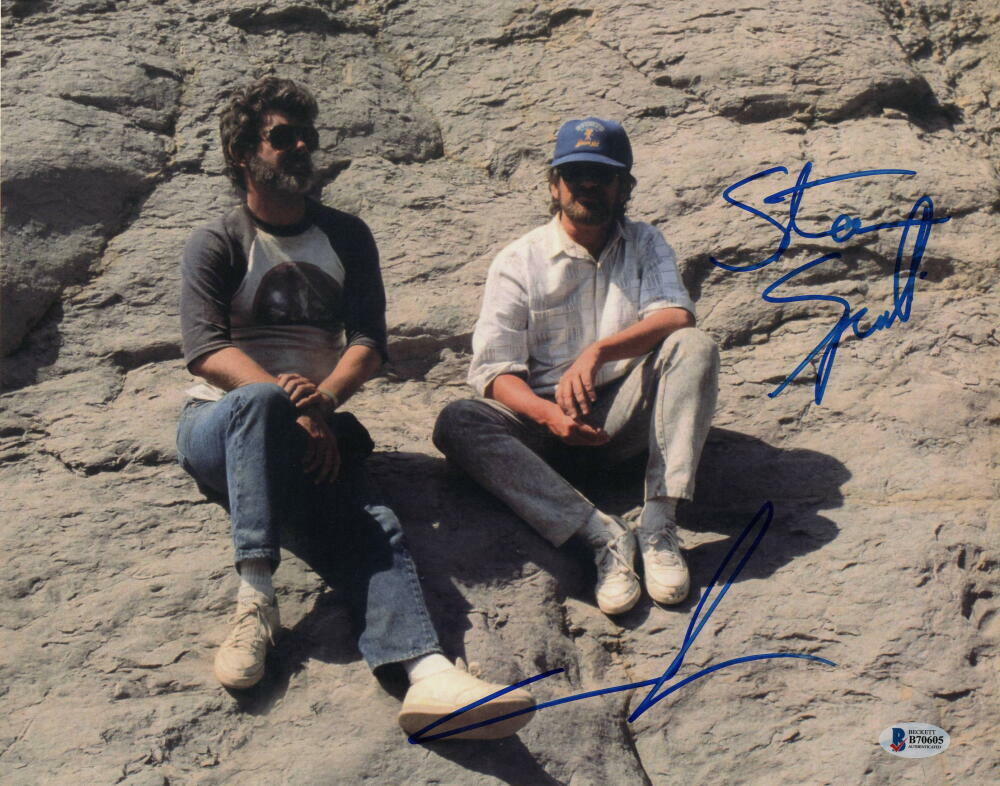 GEORGE LUCAS & STEVEN SPIELBERG DUAL SIGNED AUTOGRAPH 11x14 Photo Poster painting - STAR WARS A