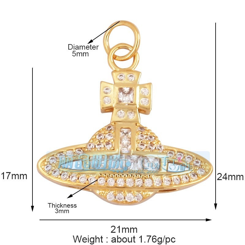 1 Piece 15 * 21mm 18 * 23mm 9*16mm Copper Zircon Sun Star Lightning Pendant Jewelry Accessories