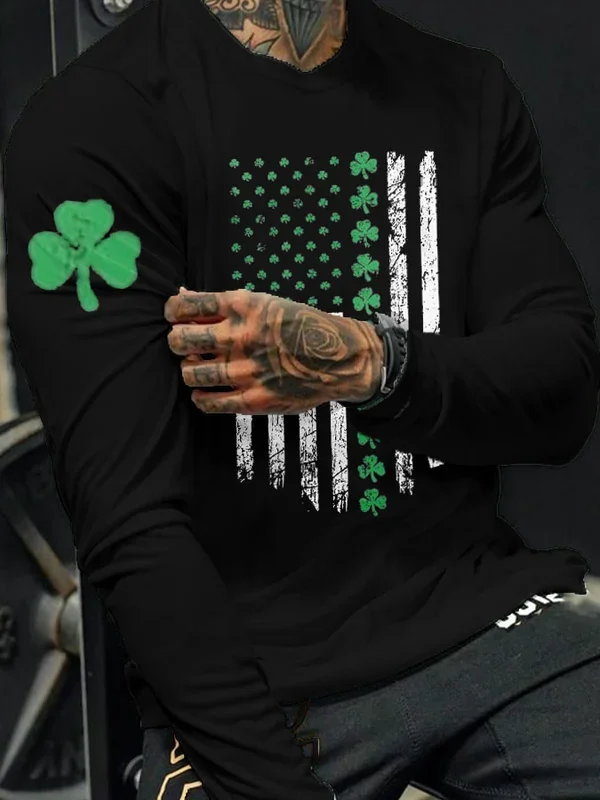 Wearshes Men's St. Patrick's Day Lucky Crew Neck T-Shirt