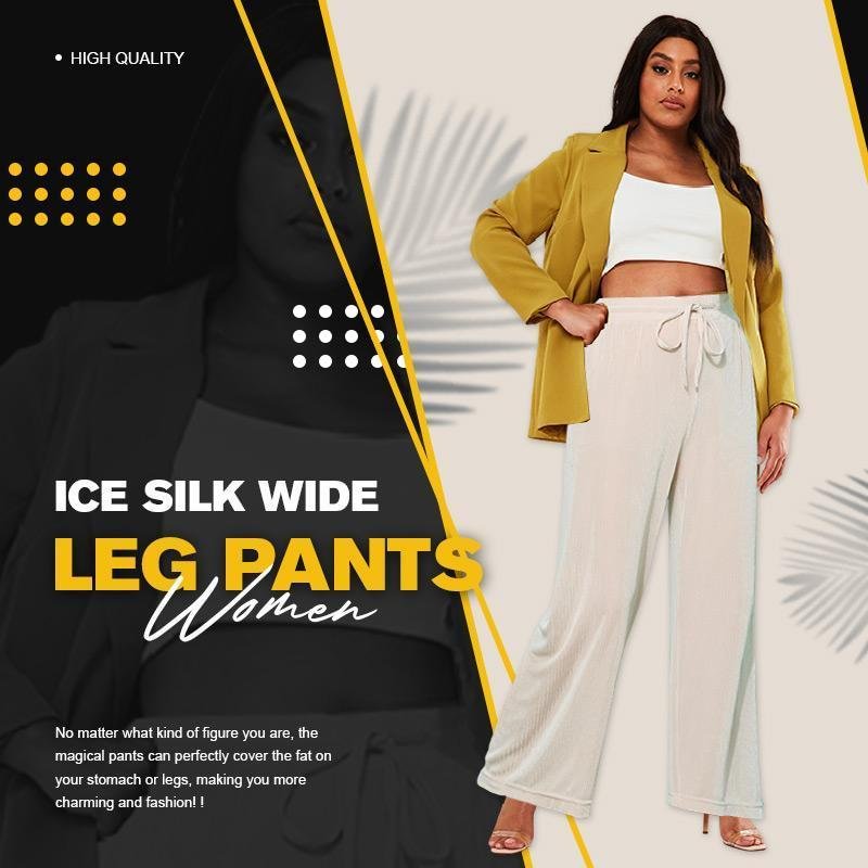 ✨Summer Promotion-50% OFF?Ice Silk Wide Leg Pants Women